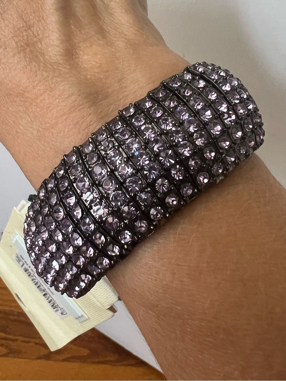 Topshop Women's Sparkling Stretch Bracelet - Lilac Crystal